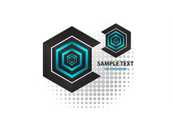 Abstract hexagon and cube. Corporate geometric business logo.