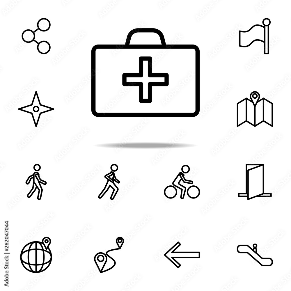 Poster first-aid kit icon. navigation icons universal set for web and mobile