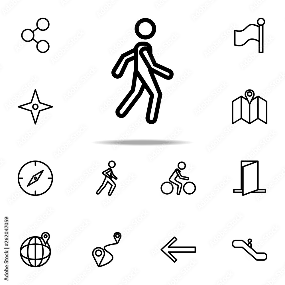 Poster a pedestrian icon. navigation icons universal set for web and mobile