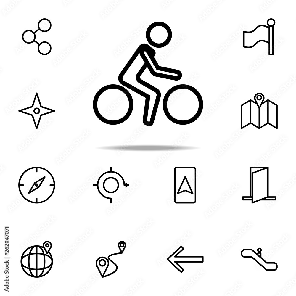 Aufkleber cyclist icon. navigation icons universal set for web and mobile