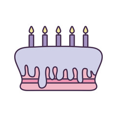 sweet cake of birthday isolated icon