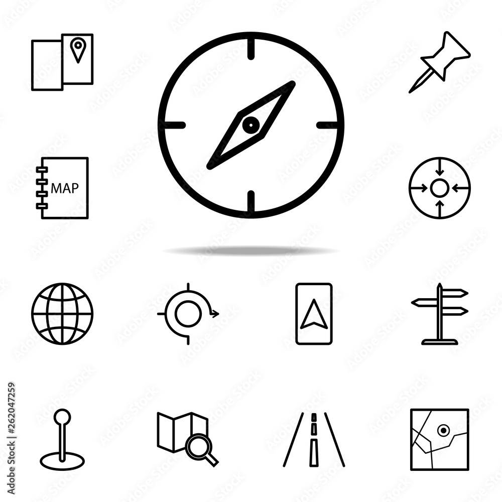 Poster compass icon. navigation icons universal set for web and mobile