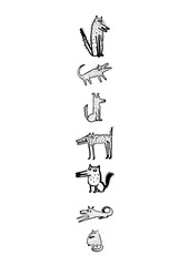 Set of funny dogs, vector illustration