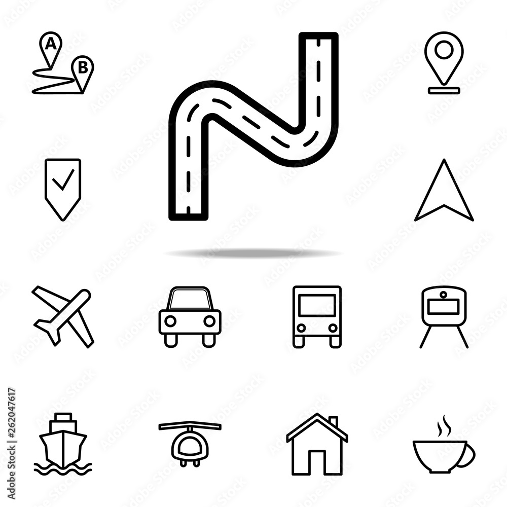 Aufkleber zigzag road icon. navigation icons universal set for web and mobile