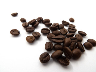 coffee beans isolated on white background