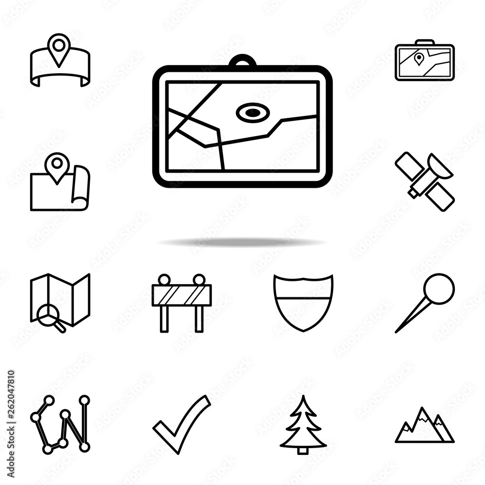 Poster map in navigator icon. navigation icons universal set for web and mobile