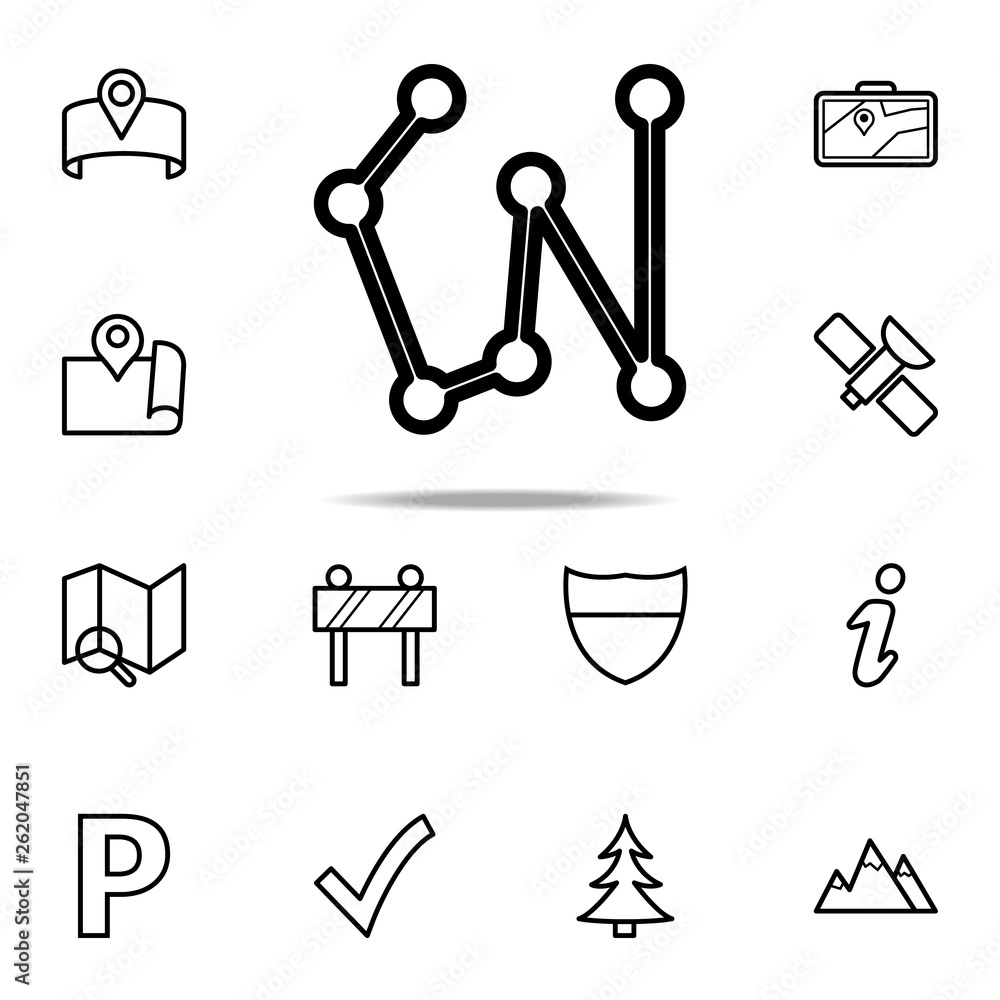 Poster connected points by a line icon. navigation icons universal set for web and mobile