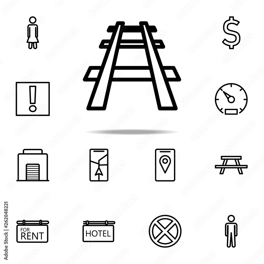 Poster railway icon. navigation icons universal set for web and mobile
