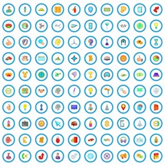 100 time management icons set in cartoon style for any design vector illustration