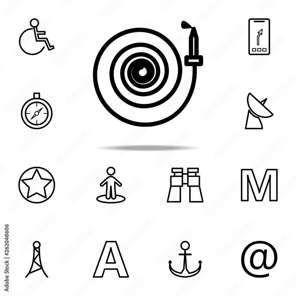 Aufkleber fire hose icon. navigation icons universal set for web and mobile