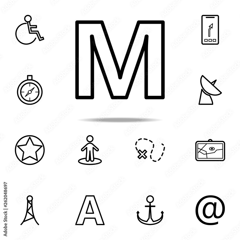 Poster metro sign icon. navigation icons universal set for web and mobile