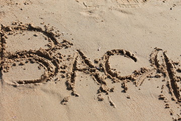 the inscription on the sand