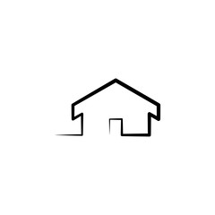 Fototapeta na wymiar black line house logo icon home vector design