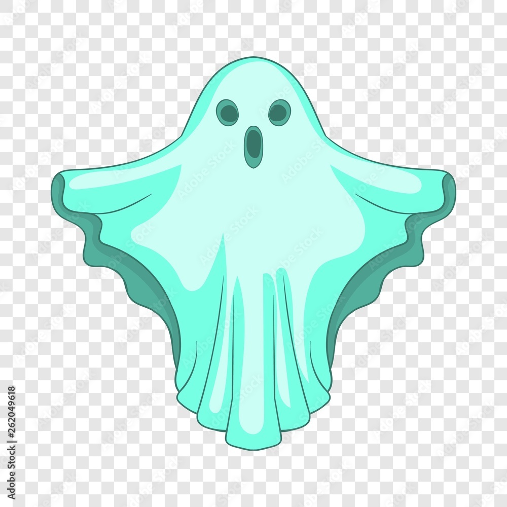Poster ghost icon in cartoon style isolated on background for any web design