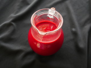 blood in glass jar