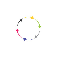 colorful circle arrows vector icon recycle logo symbol