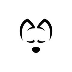 dog pet icon black logo vector element