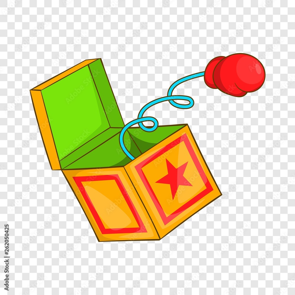 Poster fools day red boxing glove on spring icon in cartoon style isolated on background for any web design