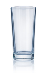 Empty glass close up isolated on white background