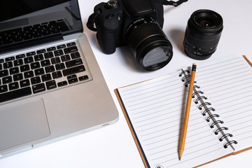 área de trabalho de fotógrafos 