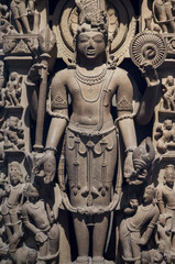 Gods Vishnu and Shiva combined in the deity Harihara, sculpture from ancient temple