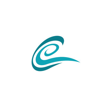 letter c and e ce water wave logo vector design
