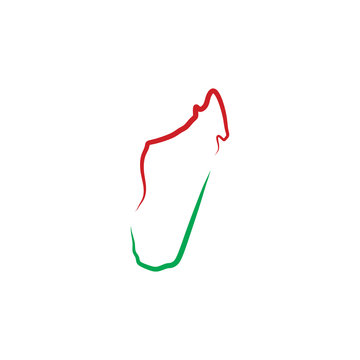 madagascar map icon logo vector symbol element