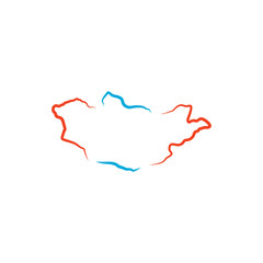 mongolia map logo icon vector design element