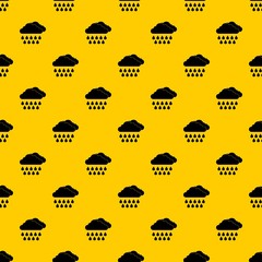 Cloud and rain pattern seamless vector repeat geometric yellow for any design