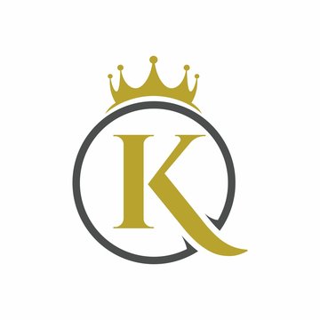 letter K and crown logo illustration
