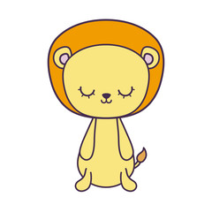 cute lion animal isolated icon