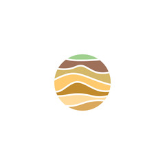 soil layers geology logo icon vector element