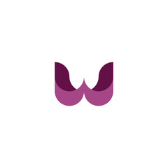 violet purple logo w letter geometric icon symbol