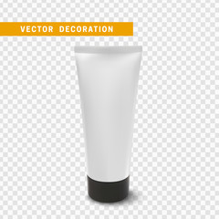 Realistic Lotion Cream Tube. Isolated on transparent background.