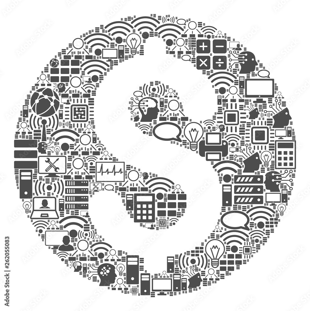 Aufkleber dollar coin composition icon organized for bigdata and computing purposes. vector dollar coin mosaic