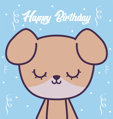 happy birthday card with cute dog