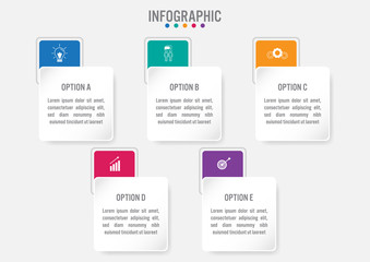 Business infographic labels template with 5 options.Creative concept for infographic..