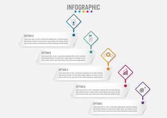 Business infographic labels template with 5 options.Creative concept for infographic..