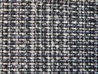 Boucle warm woolfabric for coat. Black and white texture background.