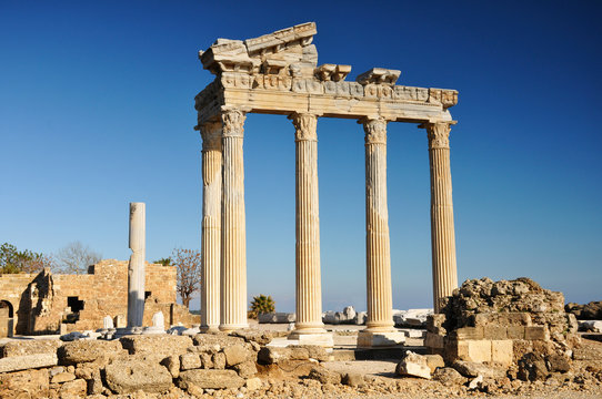 Turkey, Side city. Ancient Greek ruins
