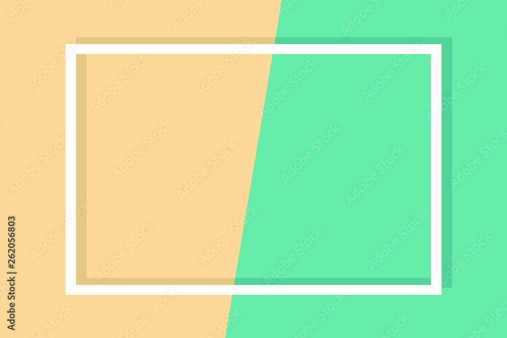 Poster empty frame on color pastel background. minimal concept, flat style. copy space for text, design you