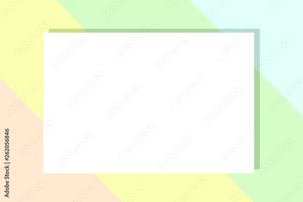 Poster empty frame on color pastel background. minimal concept, flat style. copy space for text, design you