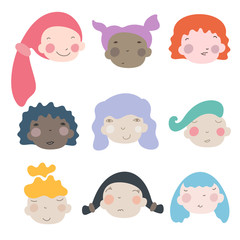 Group of diversity women with different skin color