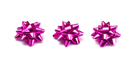 Gift Bows in a Row on a White Background