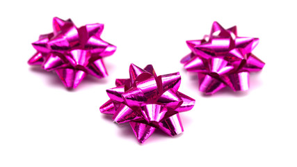 Gift Bows in a Row on a White Background