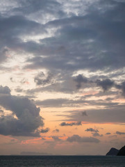 Fototapeta premium Beautiful, multi-colored clouds at sunset. Ko Phangan.Thailand.