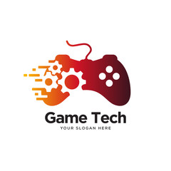 gamepad tech logo designs concept, joystick logo designs symbol © THE BATTOYART