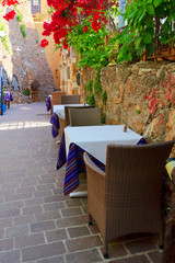 cosy street of Chania, Crete, Greece