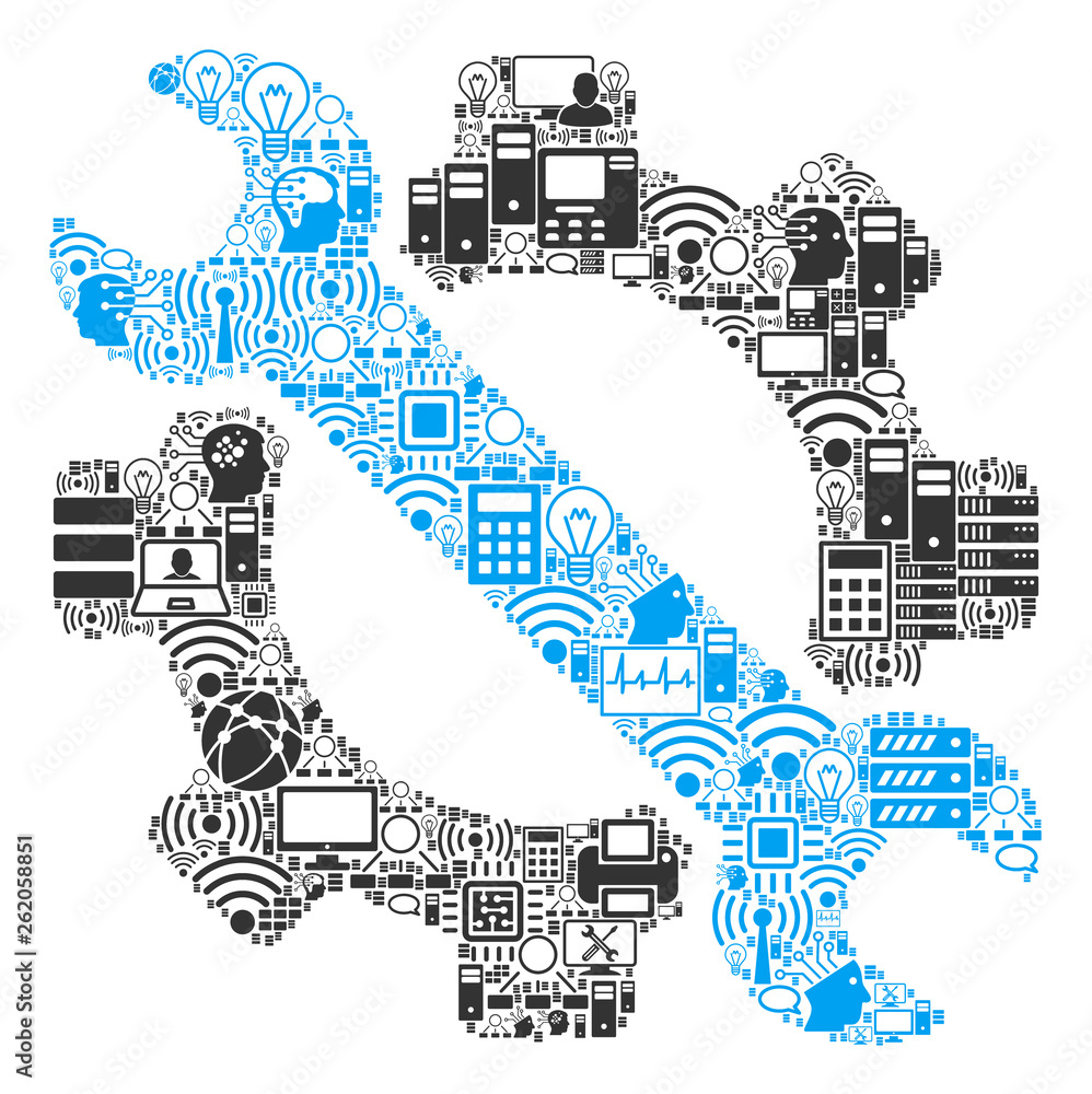 Poster service tools mosaic icon combined for bigdata and computing purposes. vector service tools mosaics 