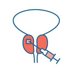 Prostate biopsy color icon